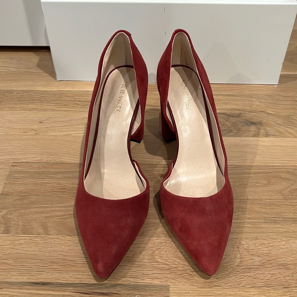 Nine West, 9.5, Red leather.